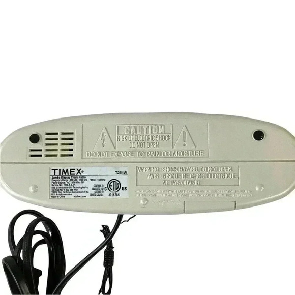 Timex T254W Jumbo Digital Display Alarm Clock Radio AM FM Pearl White - Picture 6 of 6